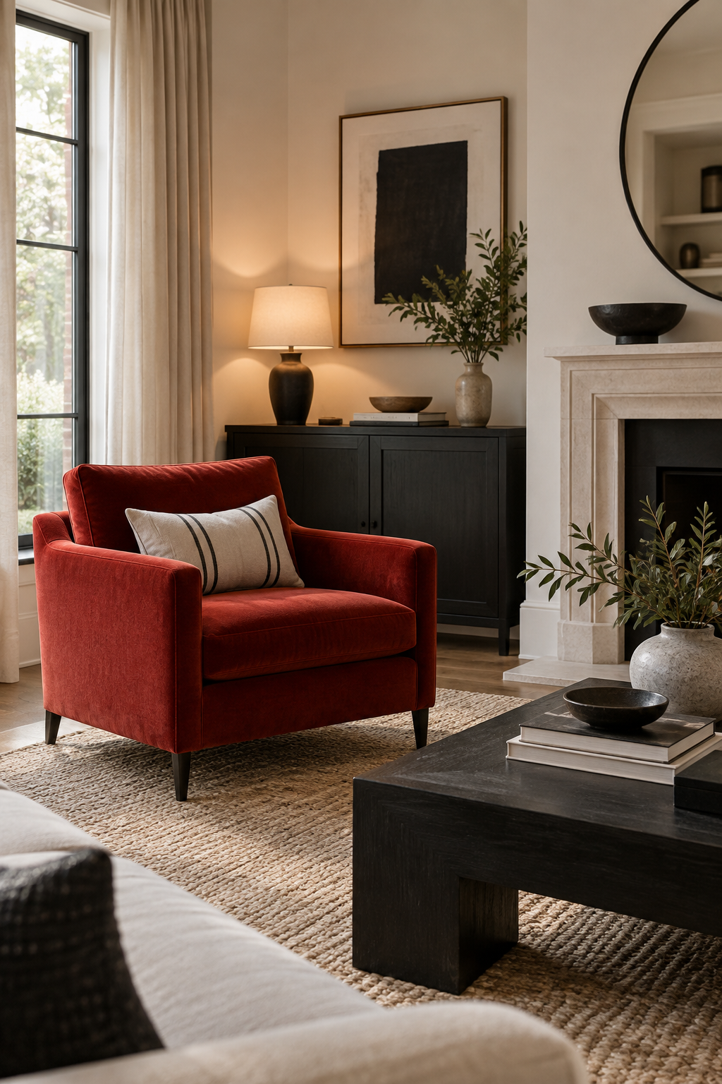 Combine Red with Black for Modern Contrast