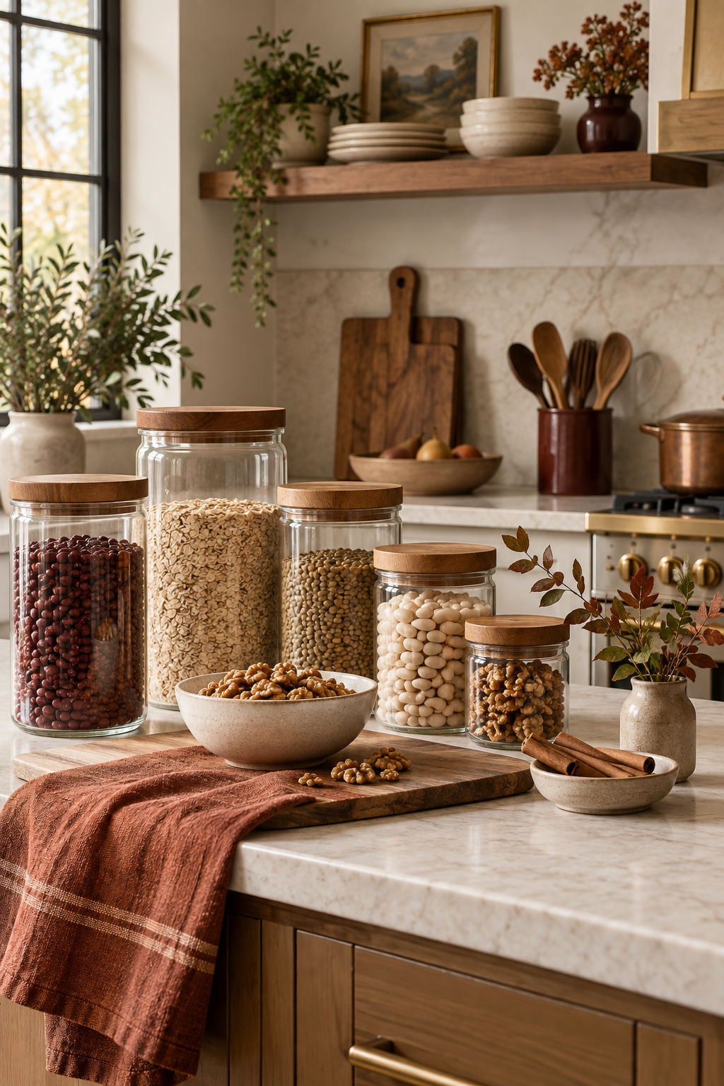 Budget pantry staple fall display