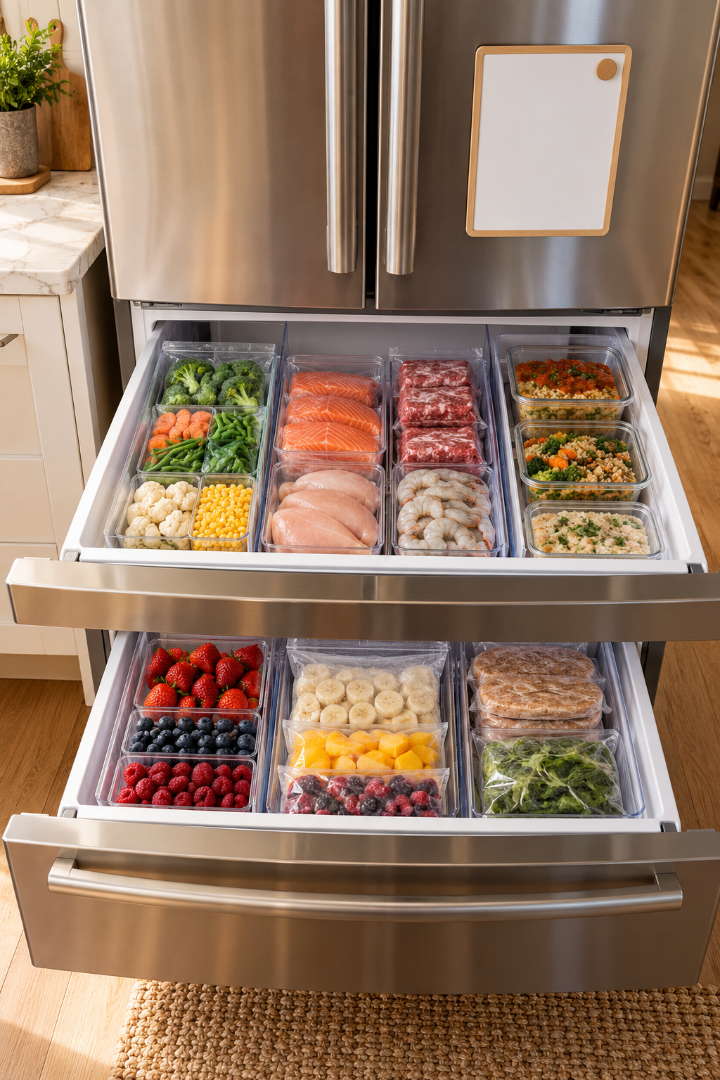 Create a Freezer Inventory System in a clean organized refrigerator