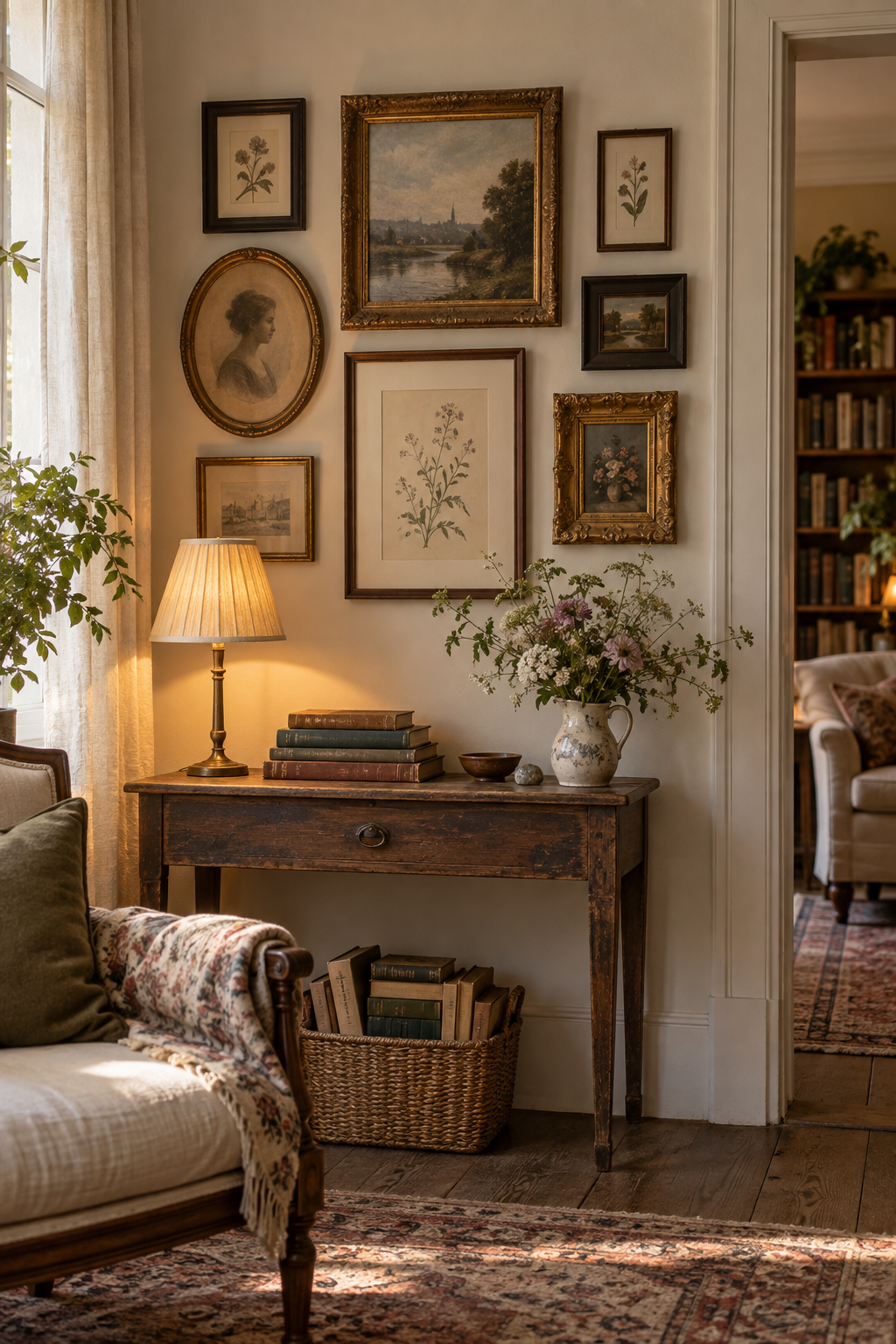 Mix Old Frames in a Small Gallery Wall