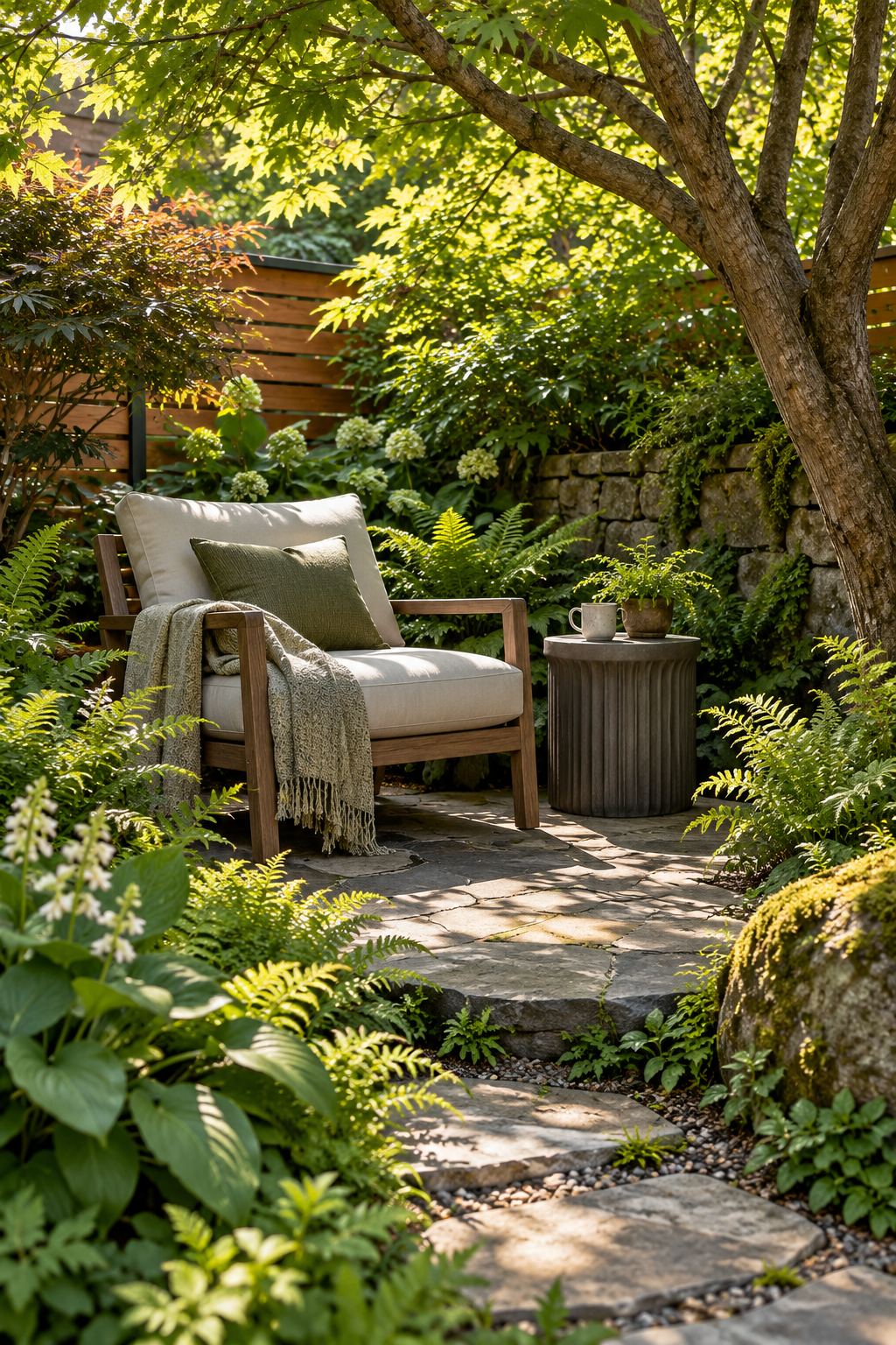 Create a Shady Reading Corner in a small backyard garden