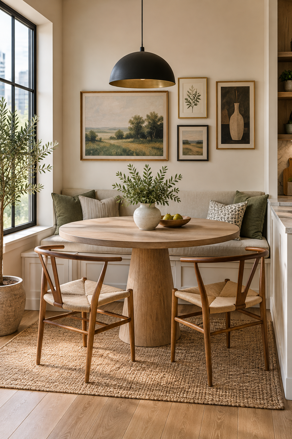 Finish with Art and a Simple Centerpiece