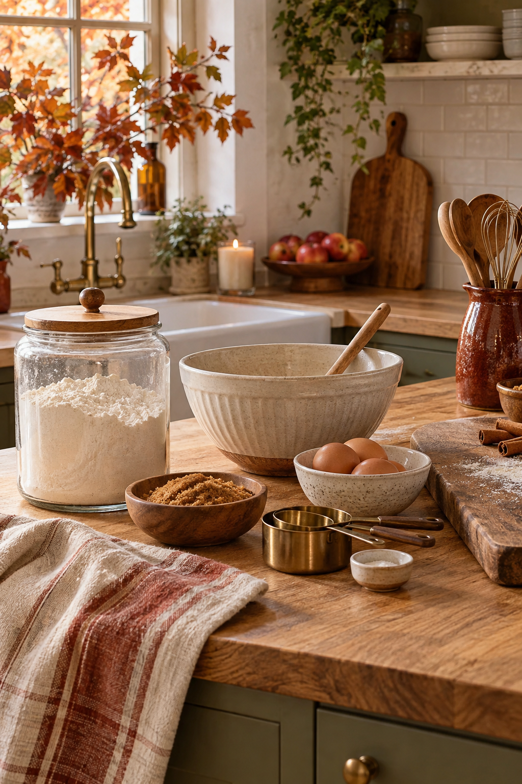 Cozy autumn baking corner