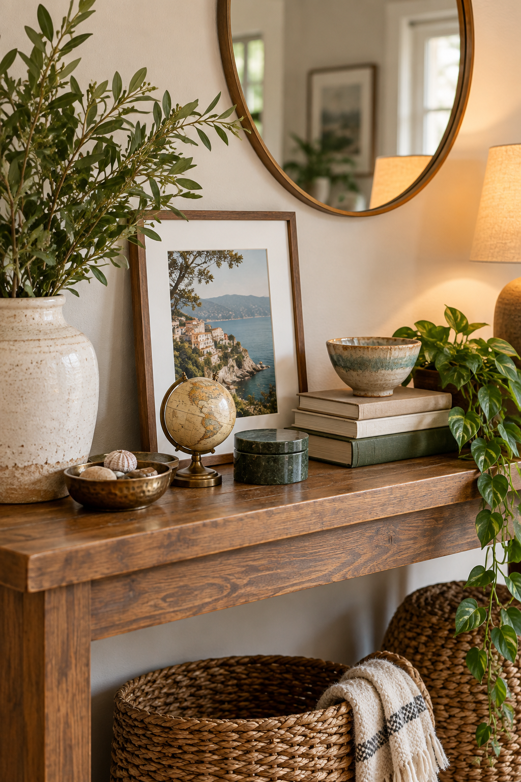 A personal vignette with travel finds, books and family photographs
