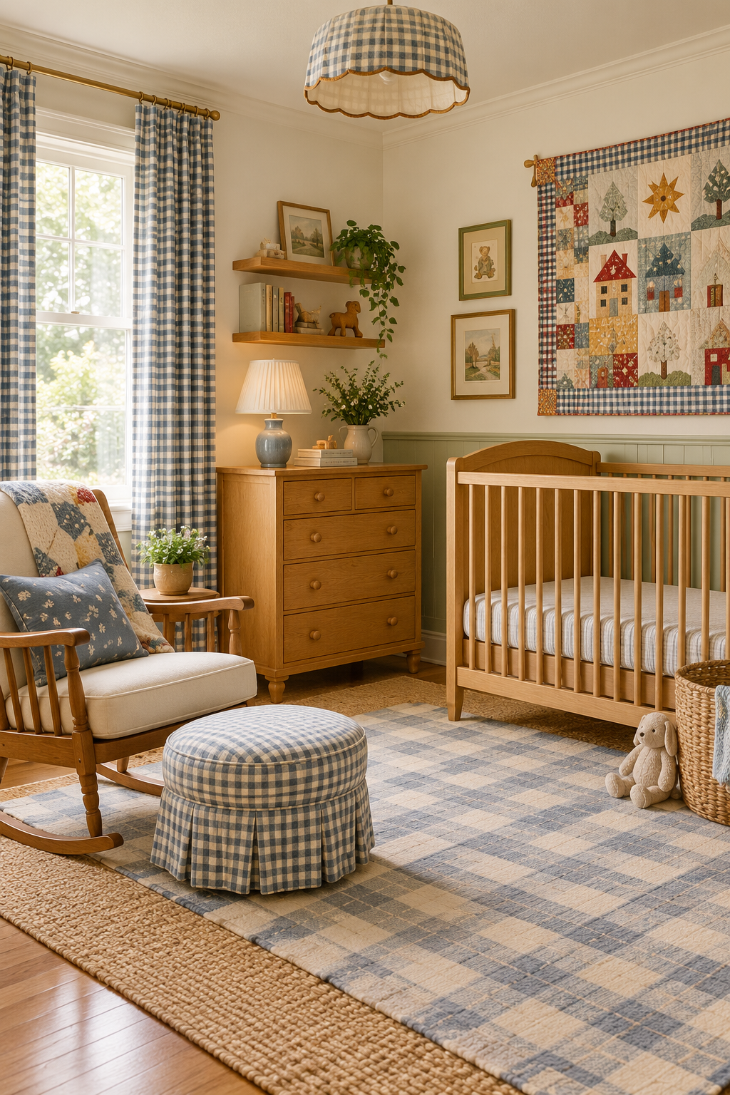 Finish with a Cozy Layered Nursery Reset in a nostalgic 90s-inspired nursery