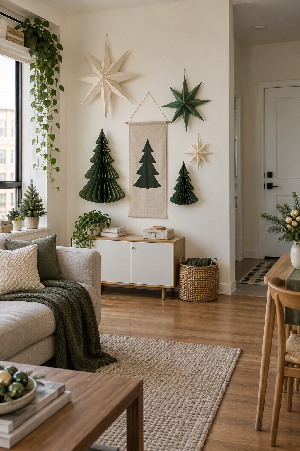 Create renter friendly paper Christmas decorations