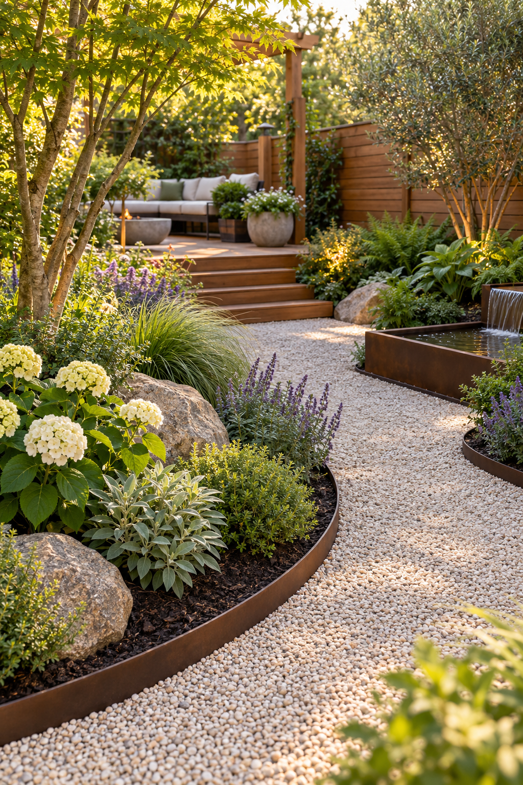 Edge Beds for a Clean Finished Look in a small backyard garden