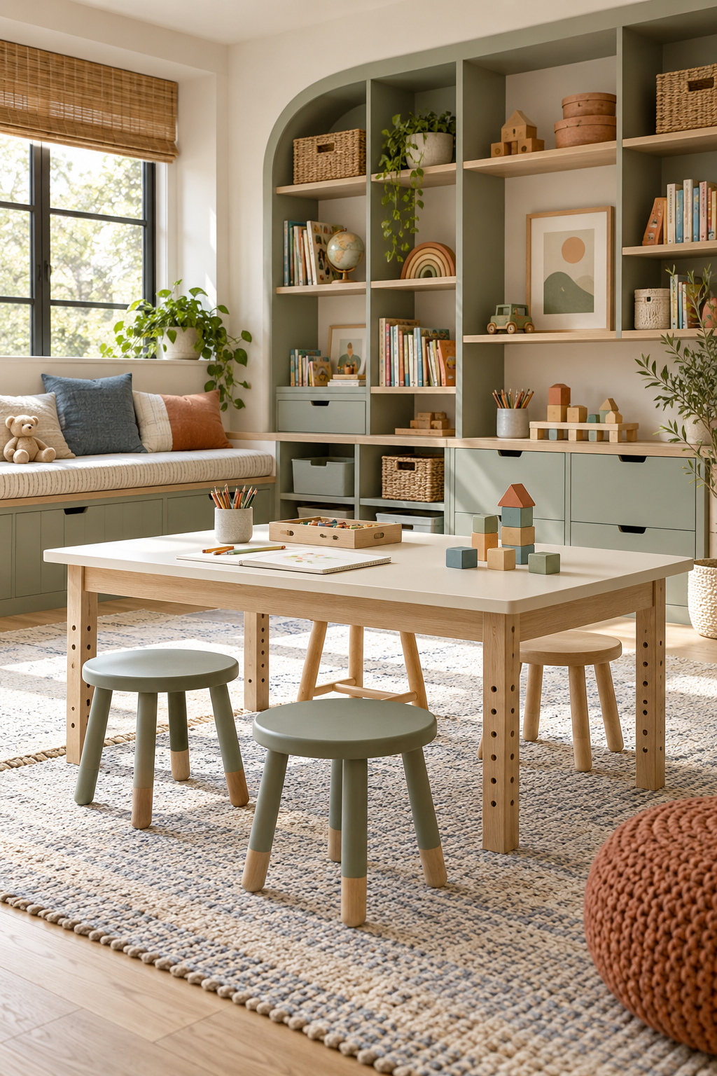 Use Furniture That Grows with the Child in a stylish organized playroom