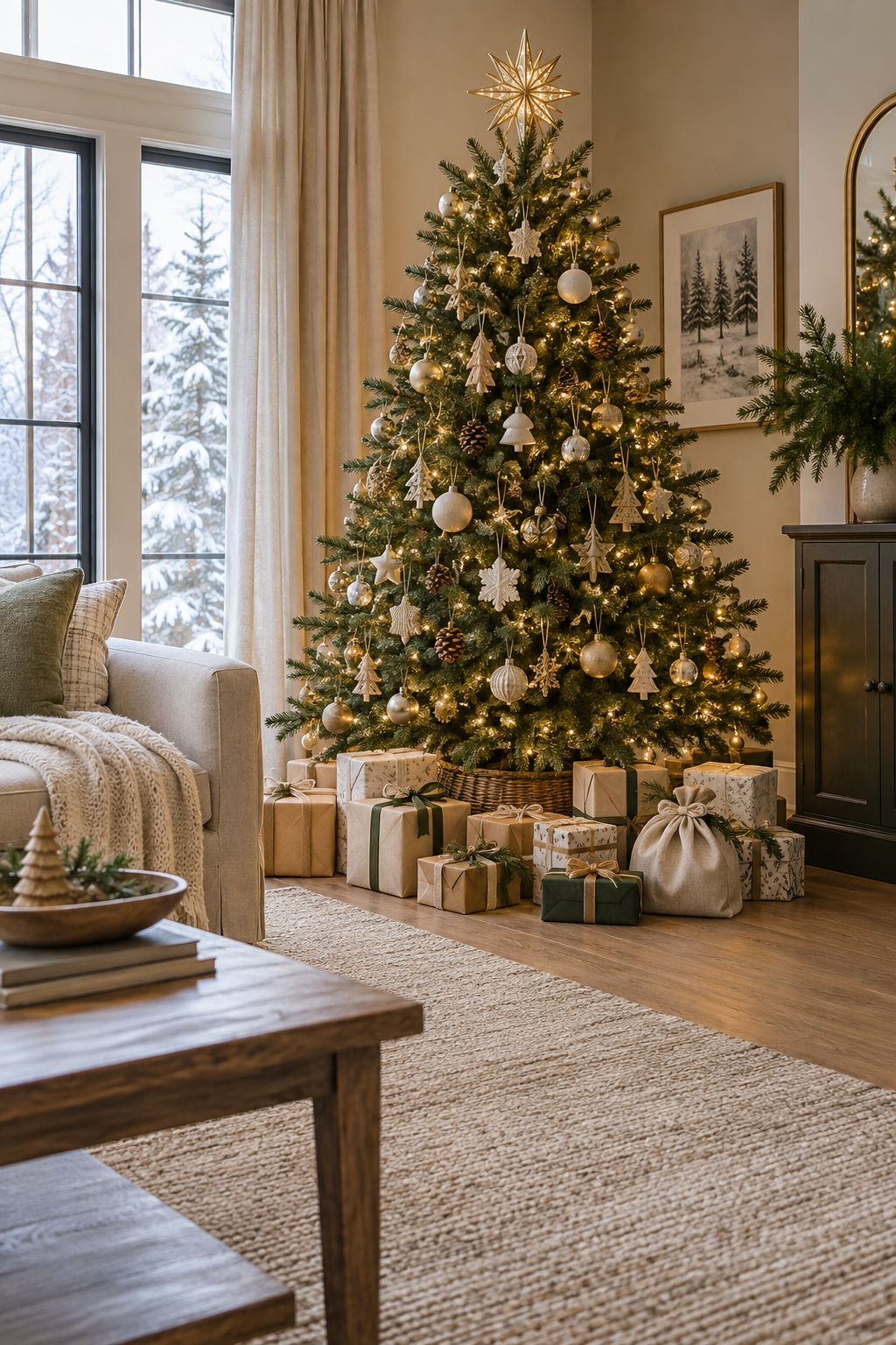 Display Wrapped Gifts as Part of the Decor