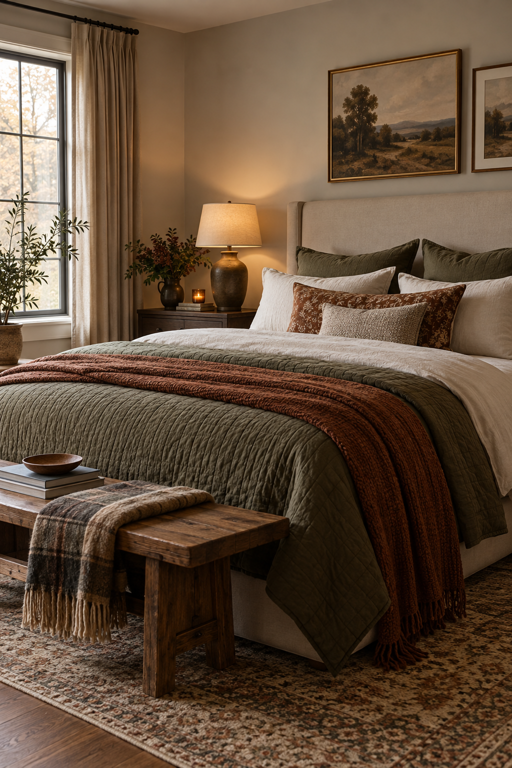 Bedroom prepared for cool autumn nights