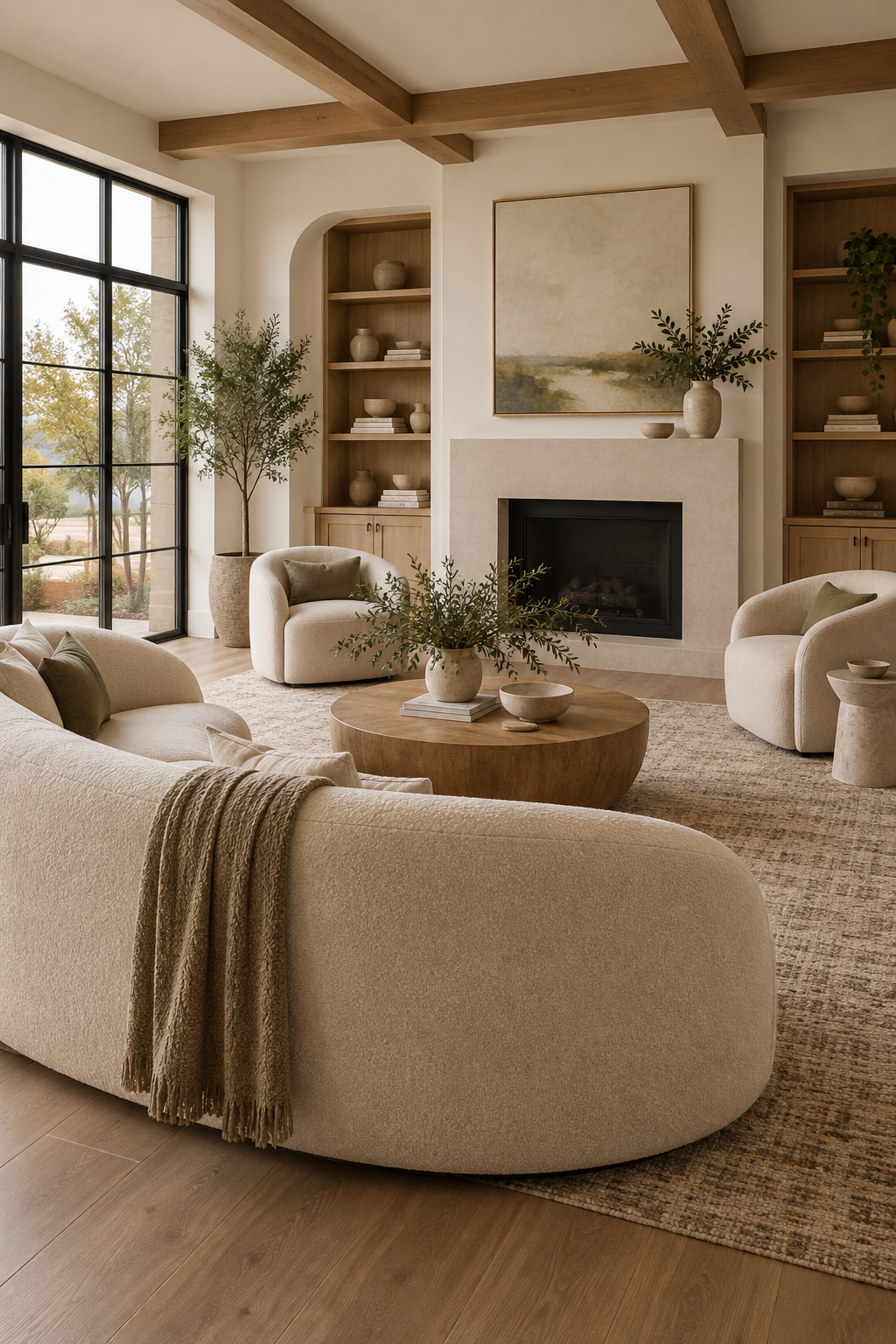 Create a Whole-Room Balance of Soft and Straight Lines