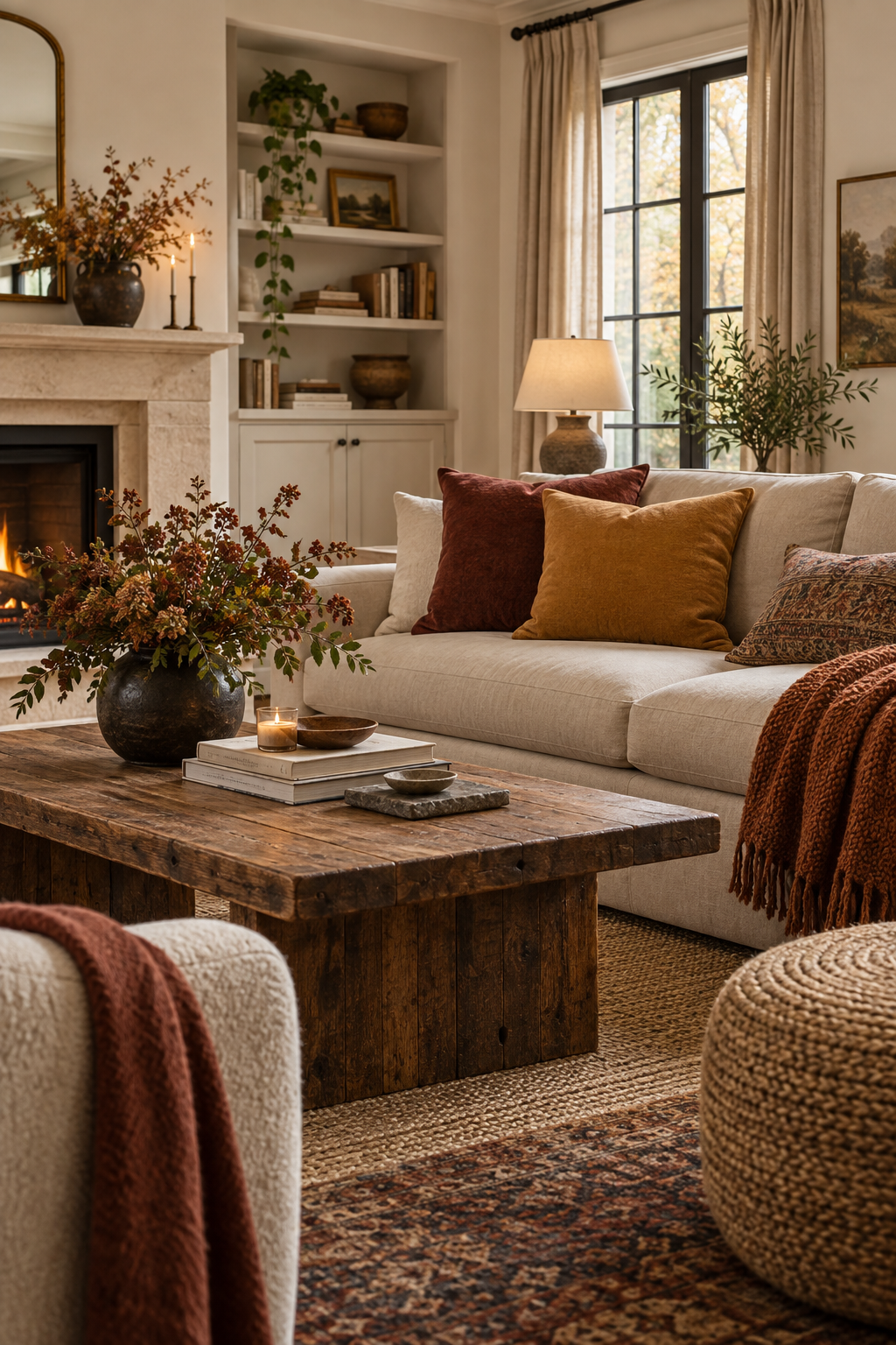 Elegant layered fall living room