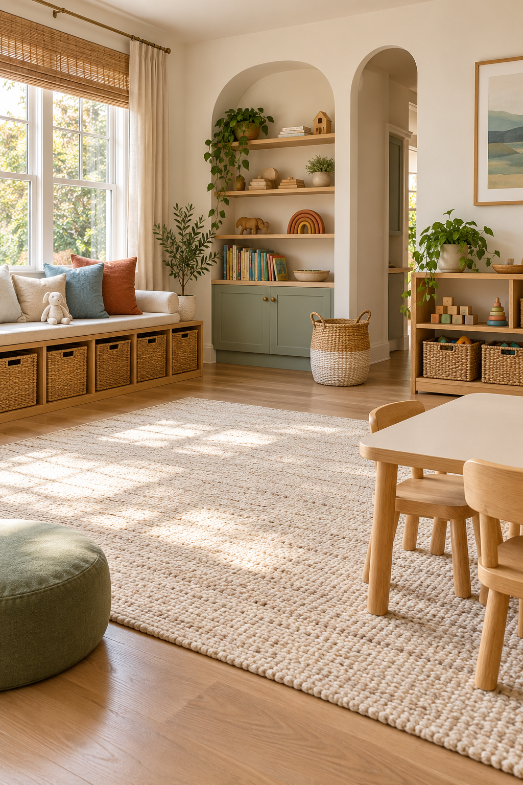 Finish with a Child-Led Daily Reset in a stylish screen-free playroom